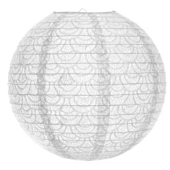 Fashion Abat-jour boule papier DENTELLE coloris blanc 30 x 35 cm - 4MURS Suspensions