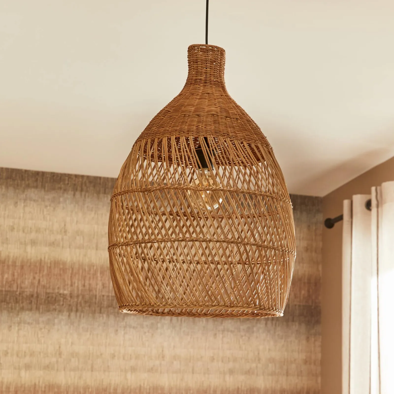 Outlet Abat-jour GHIA coloris rotin 60 x 40 cm - 4MURS Suspensions