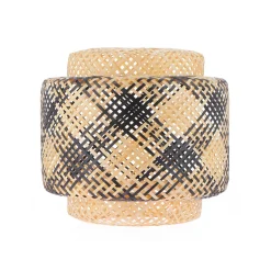 Discount Abat-jour TAO coloris bambou et noir 40 x 40 cm - 4MURS Suspensions