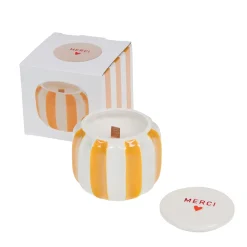 Online Bougie MERCI coloris jaune/blanc - 4MURS Bougies Et Senteurs