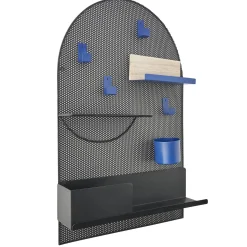 Best Etagère métallique BRADY Noir / bleu / bois - 4MURS Meubles De Rangement