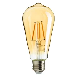 New Ampoule LED POIRE AMBRÉ ST64 30W E27 lumière chaude jaune 14 x 6 cm Ampoules
