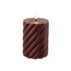 Online Bougie LED VOLUTA coloris bordeaux diamètre 7,5 cm - 4MURS Bougies Et Senteurs