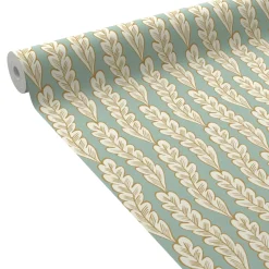 Clearance Papier peint intissé OLÉA vert de gris et doré - 4MURS Papiers Peints