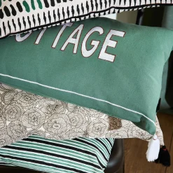 Online Housse de coussin ELAIA coloris vert 30 x 50 cm - 4MURS Coussins