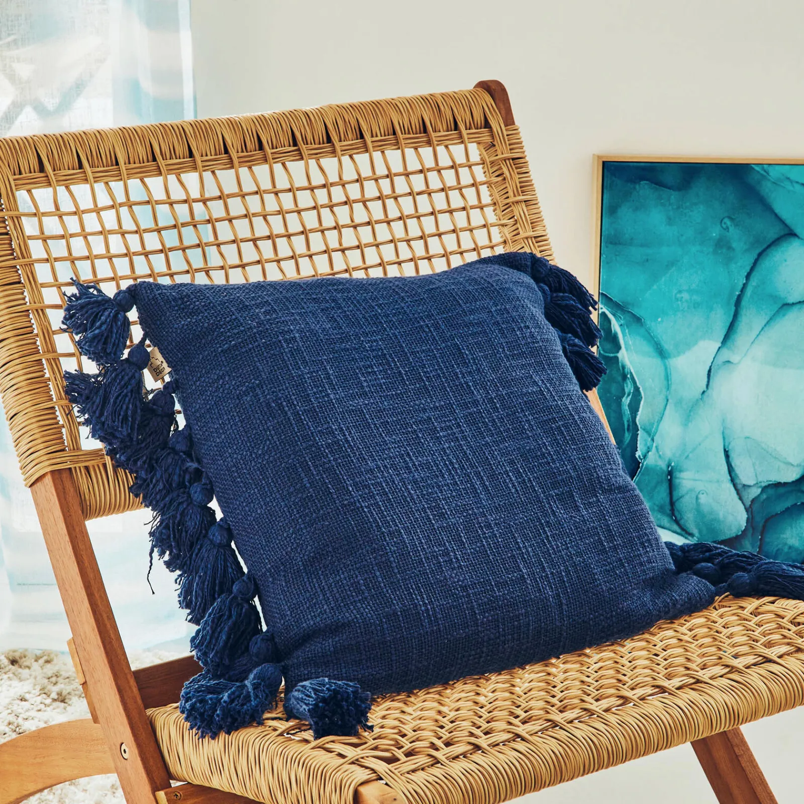 New Coussin ELNA coloris blue profond 45 x 45 cm - 4MURS Coussins