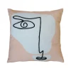 Sale Coussin FACE LACE coloris rose 45 x 45 cm - 4MURS Coussins