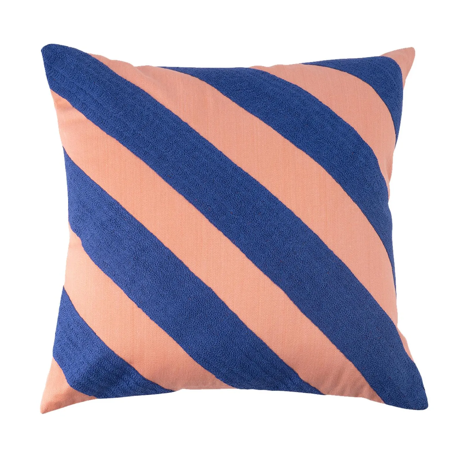 Fashion Coussin GATSBY coloris bleu/pêche 45 x 45 cm - 4MURS Coussins