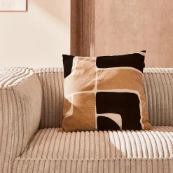 Outlet Coussin KUBU coloris noir/beige 50 x 50 cm - 4MURS Coussins