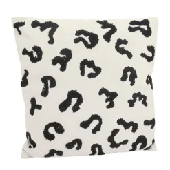 Outlet Coussin LEONIA coloris ivoire/noir 45 x 45 cm - 4MURS Coussins