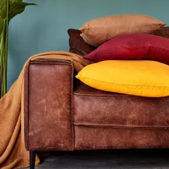 Sale Coussin LINHA coloris rouge merlot 45 x 45 cm - 4MURS Coussins