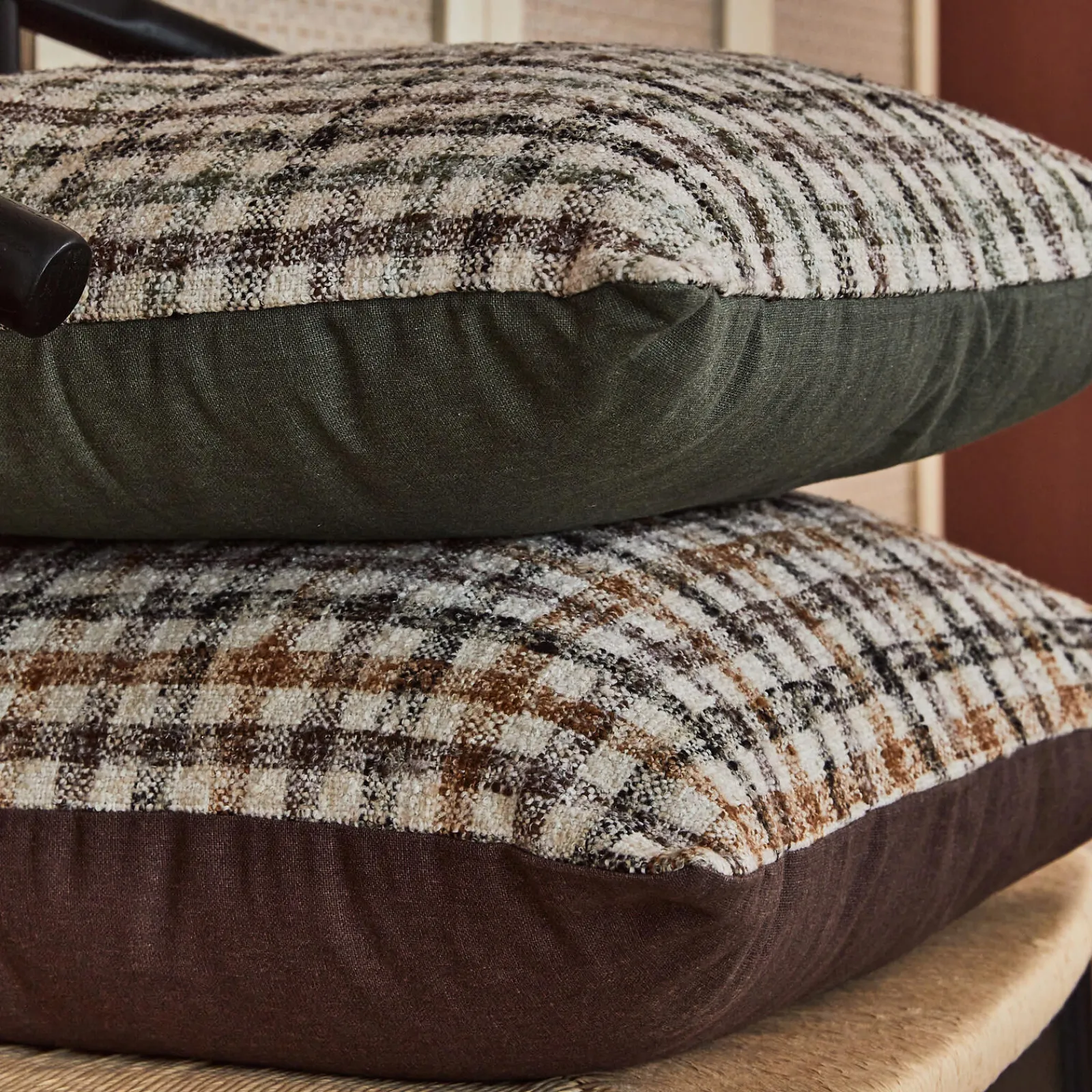 Fashion Coussin SHAN coloris terracotta 45 x 45 cm - 4MURS Coussins