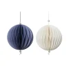 Online Décoration à suspendre BOULE PAPIER PLIÉ Bleu et blanc - 4MURS Objets Déco|Objets Muraux