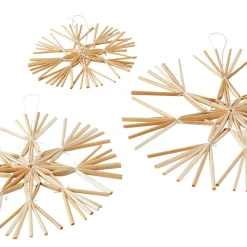 Outlet Décoration à suspendre LOT 3 FLOCONS coloris paille - 4MURS Objets Déco|Objets Muraux