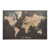 Sale Décoration murale en bois WORLD MAP coloris bois et noir - 4MURS Objets Muraux|Tableaux Et Affiches