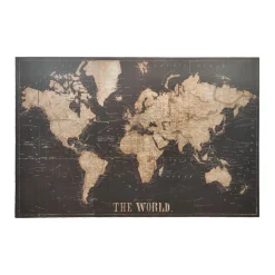 Sale Décoration murale en bois WORLD MAP coloris bois et noir - 4MURS Objets Muraux|Tableaux Et Affiches
