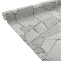 Outlet Papier peint intissé DWEN blanc et argenté - 4MURS Papiers Peints