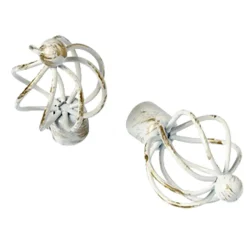 Best Embout CERUSITE coloris blanc / doré - 4MURS Voilages, Vitrages, Stores Et Accessoires