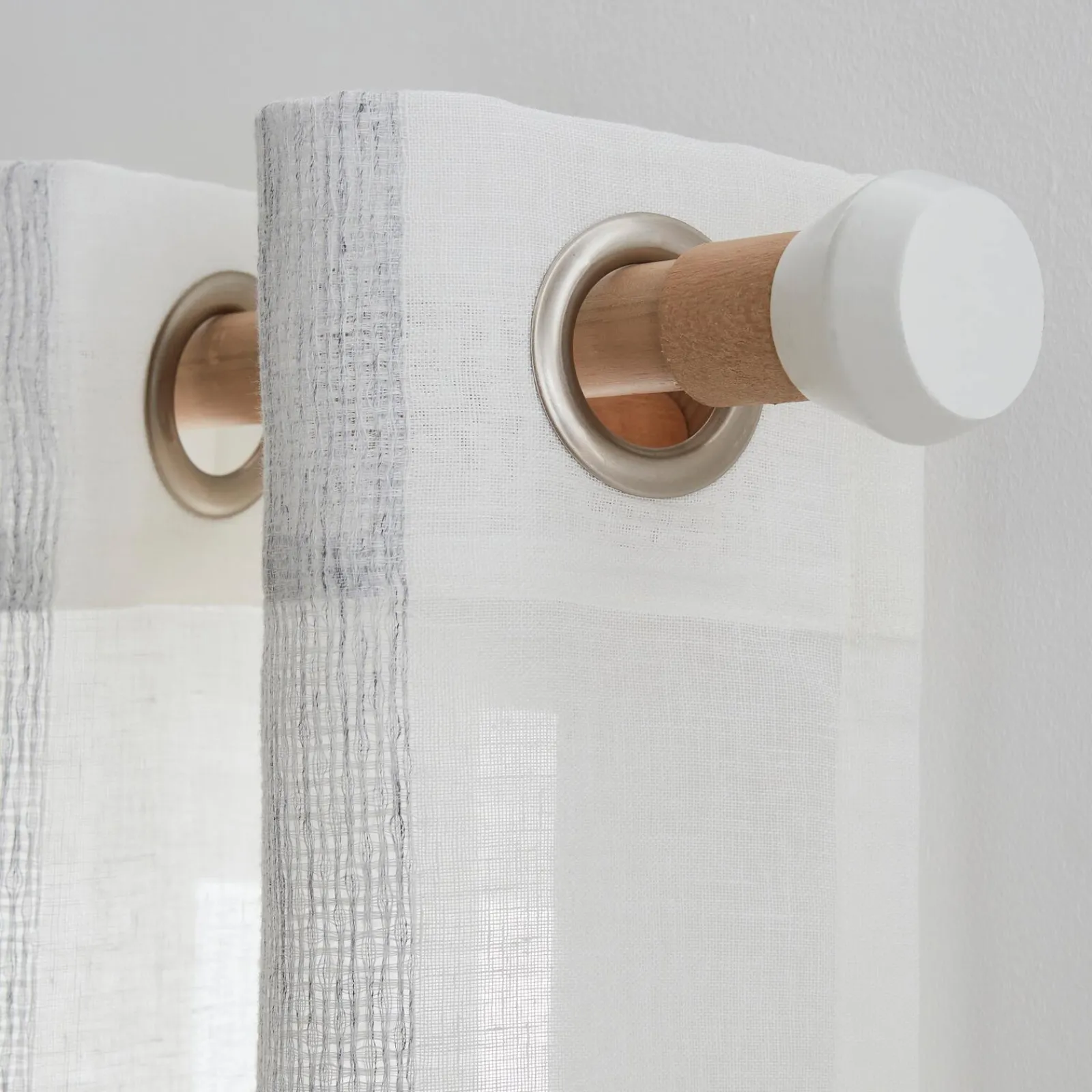 Outlet Embout JURA coloris blanc / naturel - 4MURS Voilages, Vitrages, Stores Et Accessoires