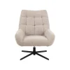 Outlet Fauteuil pivotant LEONORA coloris beige - 4MURS Fauteuils