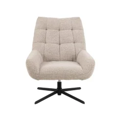 Outlet Fauteuil pivotant LEONORA coloris beige - 4MURS Fauteuils
