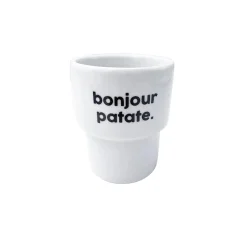 Fashion Gobelet BONJOUR PATATE coloris blanc - 4MURS Arts De La Table