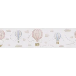 Outlet Frise intissée AIR BALLOON beige taupe, rose et bleu - 4MURS Enfant Papiers Peints Enfant|Papiers Peints