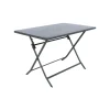 New Table de salle à manger GREENSBORO graphite 110 x 70 cm Mobilier De Jardin|Tables