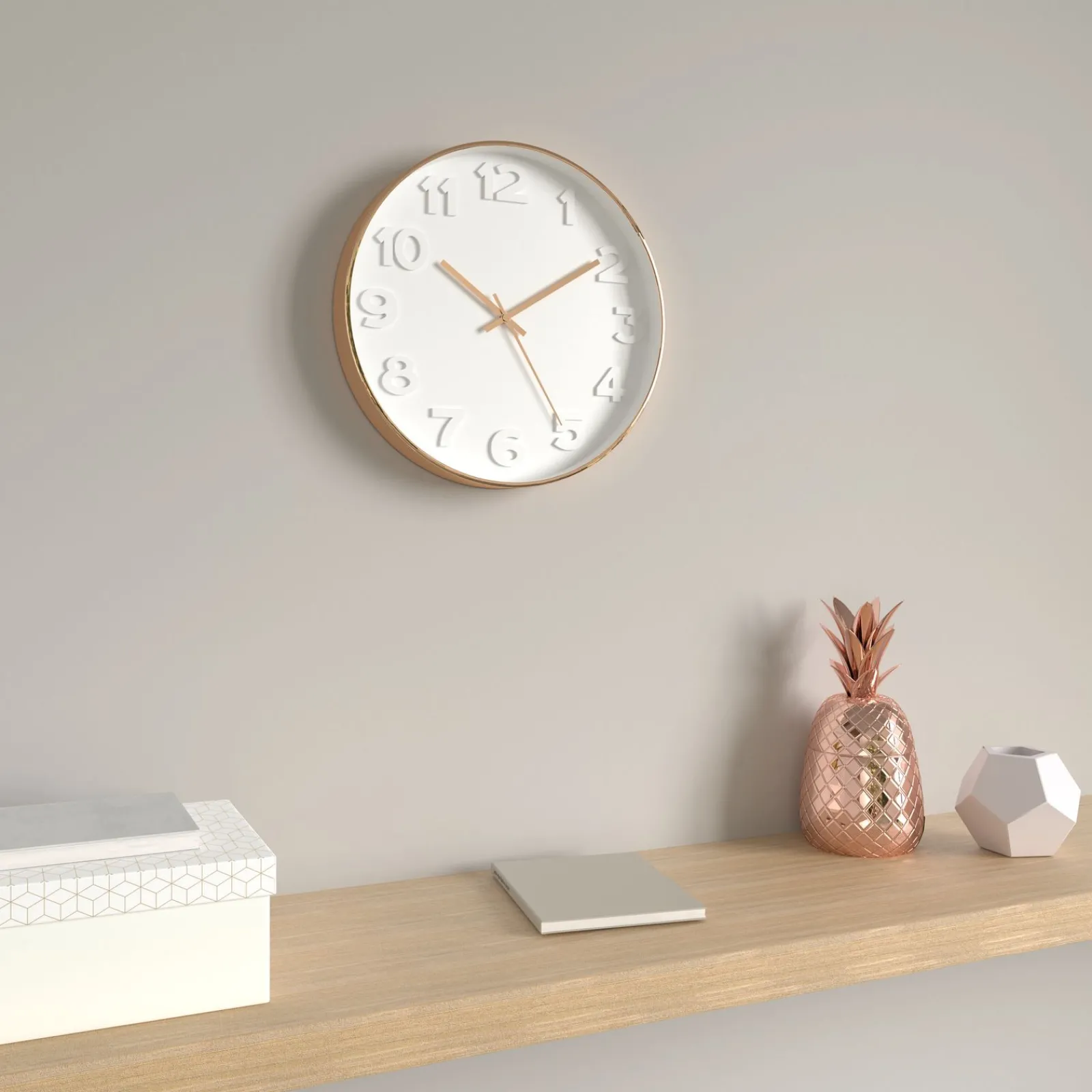 Online Horloge LAUGE coloris blanc et rose - 4MURS Horloges