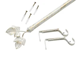 Clearance Kit barre à rideaux BOURGOGNE blanc / doré 1,9 cm 200 cm - 4MURS Voilages, Vitrages, Stores Et Accessoires