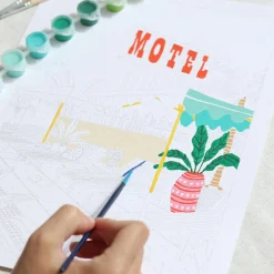 Clearance Peinture par numéros THE MOTEL POOL - 4MURS Jeux Et Diy