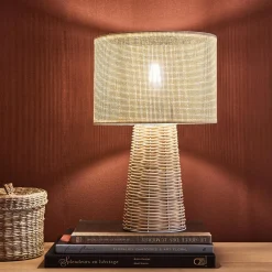 Discount Lampe à poser DANA coloris rotin 39 x 25,5 cm - 4MURS Lampes À Poser