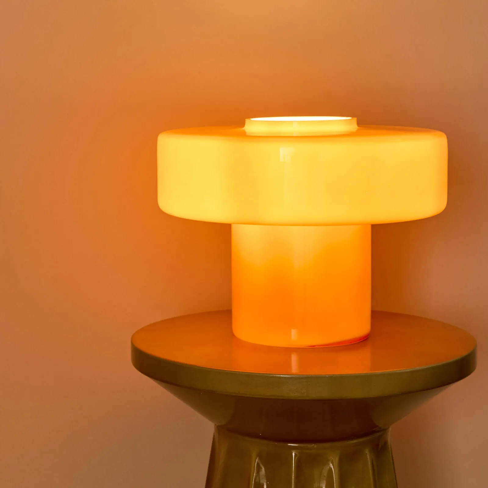 Outlet Lampe à poser FOZA coloris orange 19 x 25 cm - 4MURS Lampes À Poser