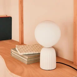 Fashion Lampe à poser PENELOPE coloris blanc 26,5 x 15 cm - 4MURS Lampes À Poser