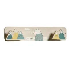 Fashion Patère WILD BEAR coloris vert sapin et ocre - 4MURS Enfant Déco Enfant|Déco Murale Enfant