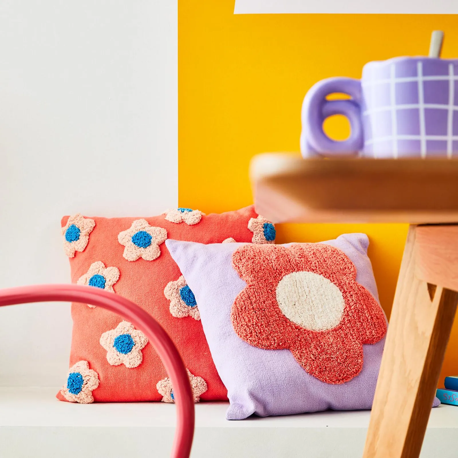 Sale Coussin DILLE coloris lavande 40 x 40 cm - Coussins