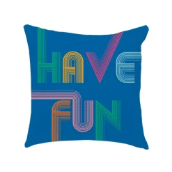 Online Coussin HAVE FUN coloris bleu roi 40 x 40 cm - Coussins