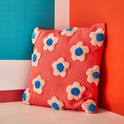 New Coussin LISIAN coloris saumon 40 x 40 cm - Coussins