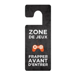 Fashion Déco de porte ZONE DE JEUX coloris noir - Objets Muraux
