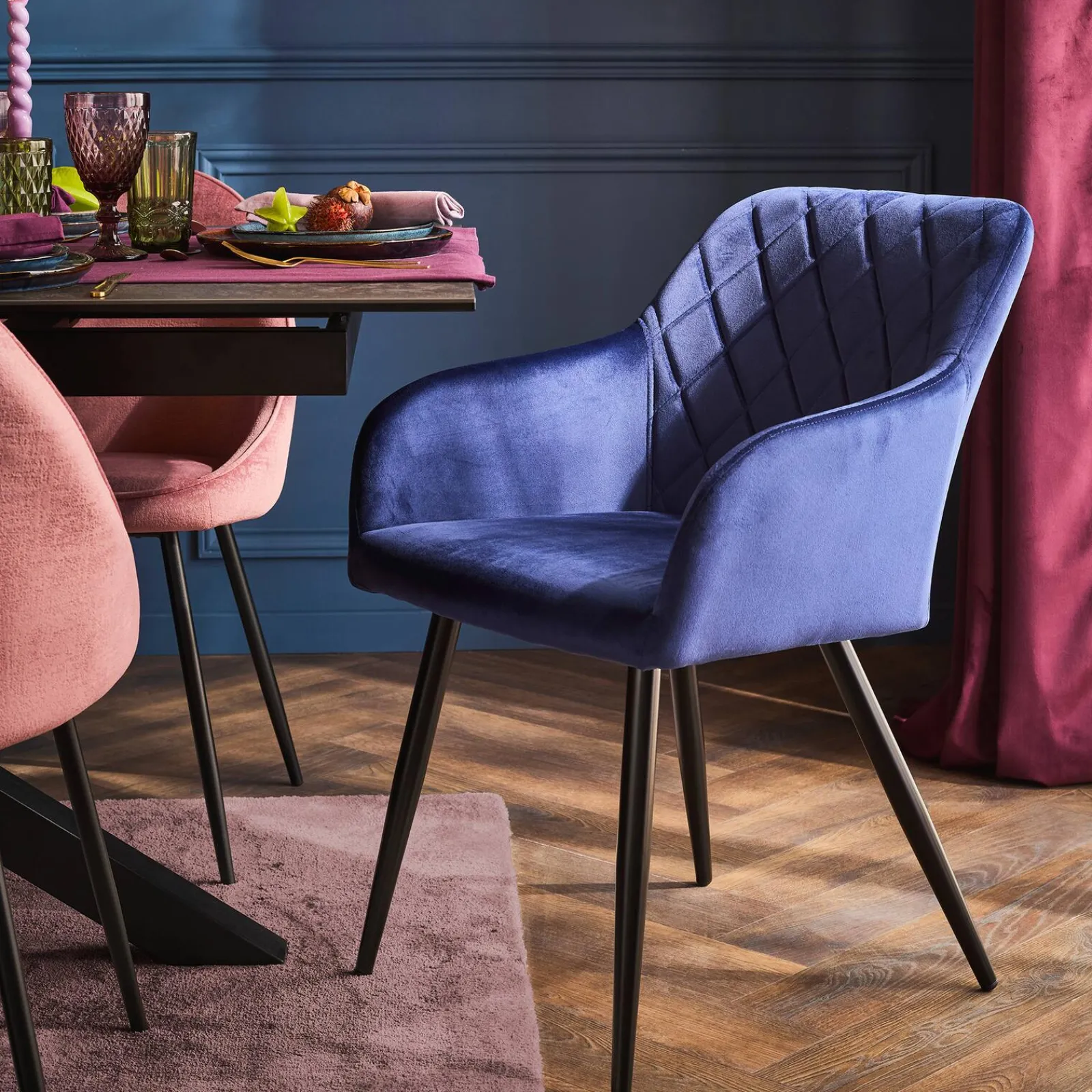 Sale Fauteuil KIRA coloris bleu - Fauteuils