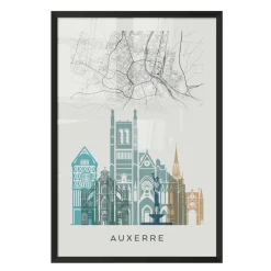 New Image encadrée MAP AUXERRE 40 x 60 cm - Tableaux Et Affiches