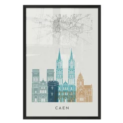 Sale Image encadrée MAP CAEN 40 x 60 cm - Tableaux Et Affiches