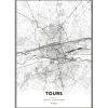 Discount Image encadrée MAP TOURS 50 x 70 cm - Tableaux Et Affiches