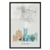Sale Image encadrée MAP TROYES 40 x 60 cm - Tableaux Et Affiches