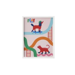 Outlet Image encadrée PLAY coloris multicolore - Enfant Déco Murale Enfant|Tableaux Et Affiches