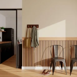 Outlet Papier peint intissé SOUBASSEMENT TASSEAUX bois clair - Papiers Peints