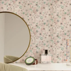 Hot Papier peint intissé YULIA coloris rose poudré - Papiers Peints