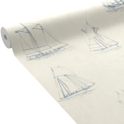 Discount Papier peint intissé NAUTICA coloris blanc crème - Papiers Peints