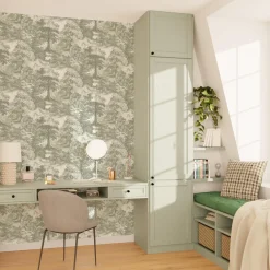Best Papier peint intissé LEON coloris vert de gris - Papiers Peints