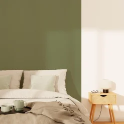 Clearance Papier peint intissé OPAL coloris vert olive - Papiers Peints